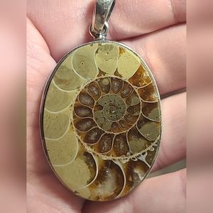 Ammonite Pendant Sterling Silver